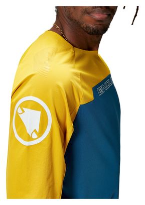 Maillot Manches Longues Endura MT500 Burner Jaune/Bleu