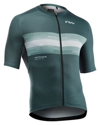 Maillot Manches Courtes Northwave Force Evo Vert/Gris Homme