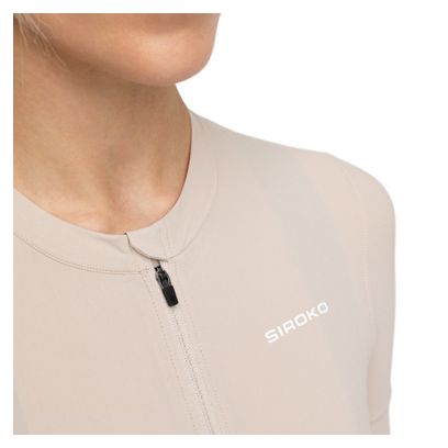 Maillot cyclisme gravel manches courtes femme GM2 Raíz Beige