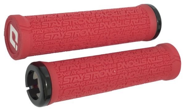 Pair of Odi Stay Strong Reactiv Grips 135mm Red/Black