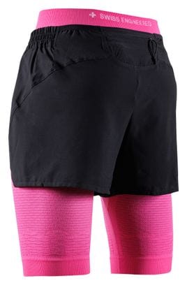 X-Bionic Effektor 2-in-1 Shorts Schwarz/Neonpink Women