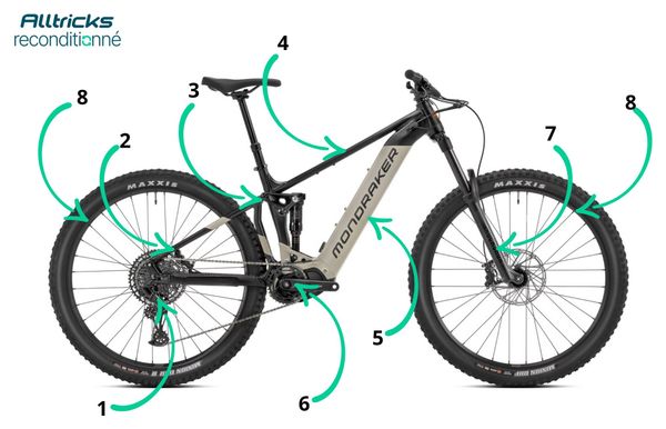 VTT Tout-Suspendu Mondraker Dusk Sram SX Eagle 12V 720 Wh 29'' Noir / Beige 2023 - Produit Reconditionné