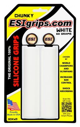 Coppia di ESI Grips in silicone bianco 32 millimetri CHUNKY