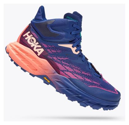 Hoka Speedgoat 5 Mid GTX Women's Hiking Shoes Pink Blue