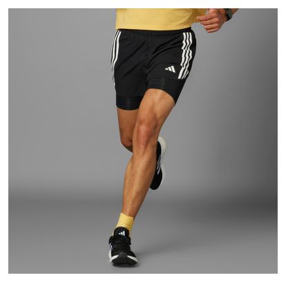 2-in-1 Shorts adidas Own The Run Schwarz Herren