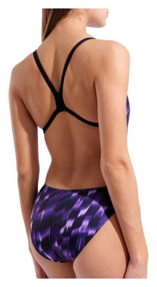 Maillot de Bain Arena Wave Dos Challenge Violet/Noir Femme