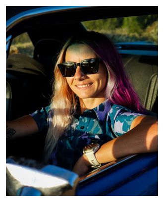 DHaRCO Tech Party Isa Leopard Violett Kurzarm-Bluse für Damen