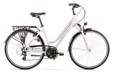 Vélo trekking 28  Adulte - ROMET - Gazela Ltd - BLANC/ROSE