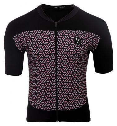 LeBram Kurzarm Jersey Iron Cross Schwarz Lachs Slim Fit