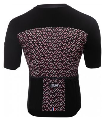 LeBram Kurzarm Jersey Iron Cross Schwarz Lachs Slim Fit