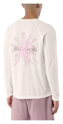 T-Shirt Running Salomon SHKout Core Graphic Blanc/Rose Homme