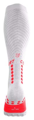 Calzini Compressport Full Socks Recovery 2.0 Ironman 2026 Bianco/Rosso