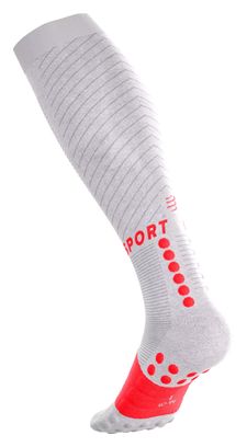 Calzini Compressport Full Socks Recovery 2.0 Ironman 2026 Bianco/Rosso