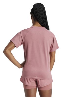 Maillot de manga corta <strong>Own the Run 3-Stripes</strong> Rosa para mujer