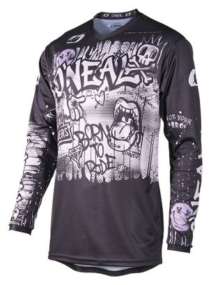Camiseta de manga larga O'neal Element Rancid negra/gris para niños
