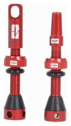 Paire de Valves Tubeless Progress PG-719 Presta 40mm Rouge