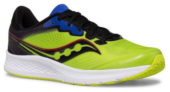 Saucony Ride 14 Yellow Blue Kids Running Shoes