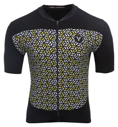 LeBram Kurzarm Jersey Croix de Fer Schwarz Gelb Slim Fit