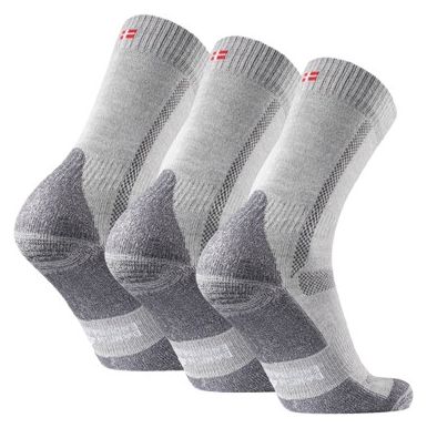 Chaussettes Trek Rembourrées Race en Laine Mérinos Gris