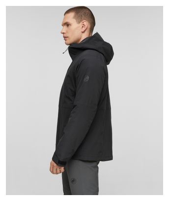 Chaqueta 3 en 1 Mammut Linard Guide HS con capucha, negra, para hombre