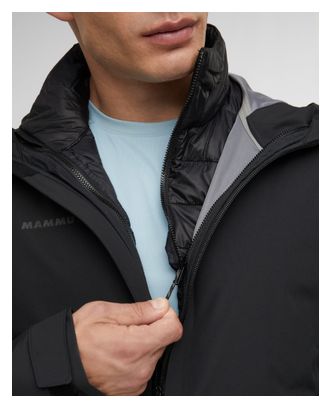 Chaqueta 3 en 1 Mammut Linard Guide HS con capucha, negra, para hombre
