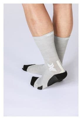 Chaussettes X-Socks Run Discover Merino Crew Gris/Light Sand