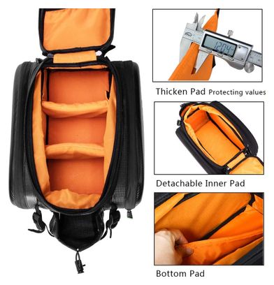 Sacoche de porte-bagages arrière étanche et pliable  10-35 L