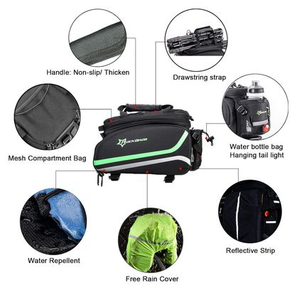 Sacoche de porte-bagages arrière étanche et pliable  10-35 L