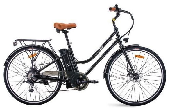 Vélo électrique 28'' - Velair - Shimano 7 Vitesses - Freins a disques - Autonomie 50 km - Cadre aluminium - Noir