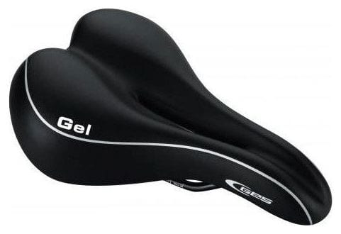 SELLE CONFORT GEL DAME TROU CENTRAL 255mm / 175mm NOIRE.