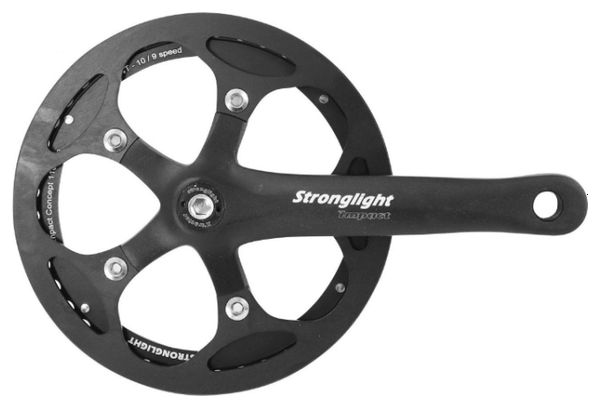 PEDALIER ROUTE STRONGLIGHT 8V. IMPACT S NOIR 170mm 44dts AVEC CARTER POUR TRANSMISSION AVEC TENDEUR DE CHAINE (AXE CARRE 118mm)