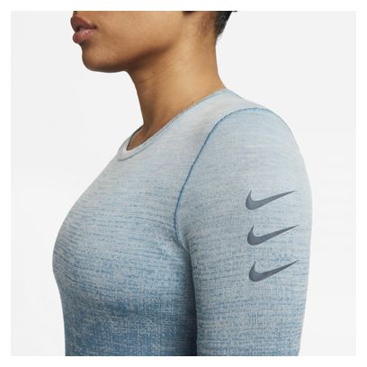 Nike Dri-Fit ADV Run Division Damen Langarm-Oberteil Blau Grau