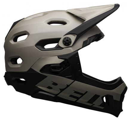 Bell Super DH Mips Helm mit abnehmbarem Kinnriemen Grau Sablo Schwarz 2021