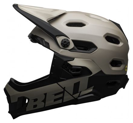Bell Super DH Mips Helm mit abnehmbarem Kinnriemen Grau Sablo Schwarz 2021