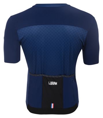 LeBram Korte Mouw Jersey Blauwe Poort Slim Fit