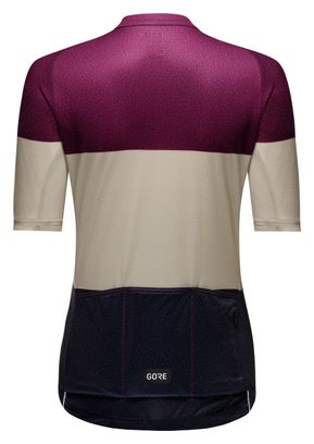 Gore Wear Spirit Stripes Violet/Beige Short Sleeve Jersey