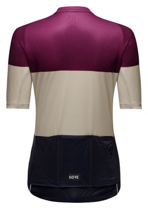 Maglia Gore Wear Spirit Stripes Viola/Beige a manica corta