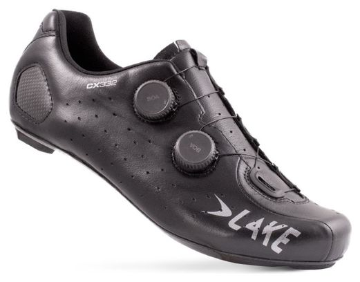 Lake CX332 Extra Wide Straßenschuhe Schwarz/Silber