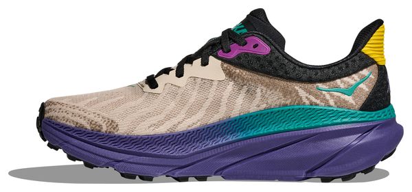 Hoka Challenger 7 Beige/Multicolour Trailschoenen voor heren