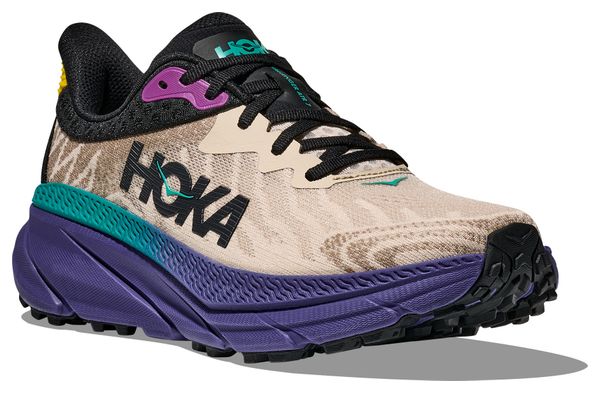 Hoka Challenger 7 Beige/Multicolour Trailschoenen voor heren