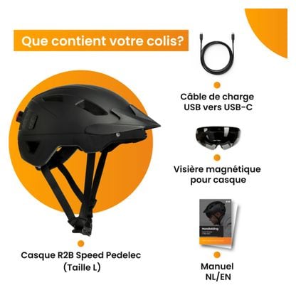 R2B Casque vélo adulte pour Pedelec et Moped - Eclairage LED