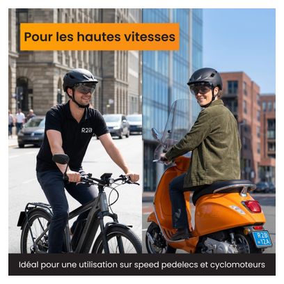 R2B Casque vélo adulte pour Pedelec et Moped - Eclairage LED