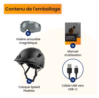 R2B Casque vélo adulte pour Pedelec et Moped - Eclairage LED
