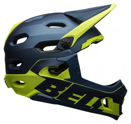 Bell Super DH Mips Helmet with Removable Chinstrap Blue Yellow 2021
