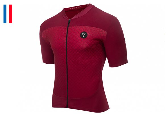 LeBram Korte Mouw Jersey Portillon Bordeaux Slim Fit