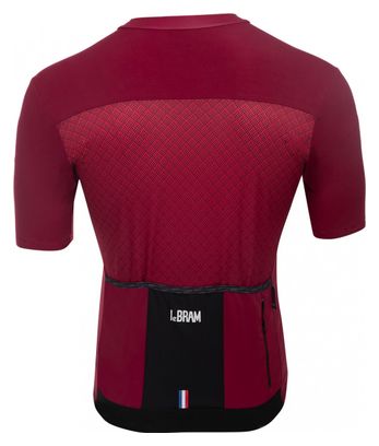 LeBram Korte Mouw Jersey Portillon Bordeaux Slim Fit