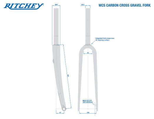 Ritchey WCS Carbon Gravel Cross Fork FM 1-1/8''