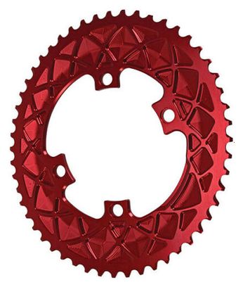 Plateau Ovale AbsoluteBlack Premium Oval Chainring 110/4 BCD pour Shimano 11 V Rouge
