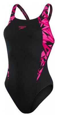 Costume da bagno Speedo Boom Logo Splice Muscleback Donna Nero/Rosa