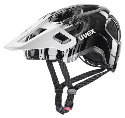 Kinder-Mountainbike-Helm Uvex React Jr. Schwarz/Weiß